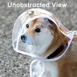 Ropa impermeable para perros Chubasquero transparente para mascotas Equipo de lluvia estilo Poncho con sombrero Lluvia - Product Image 4