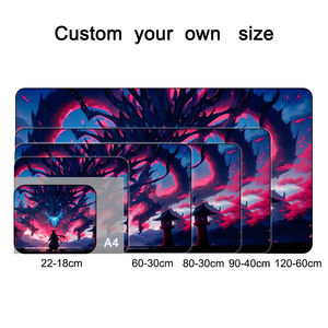 Tapis de souris personnalisé avec impression par sublimation, motif abstrait de dragon, base en caoutchouc, grand tapis de souris pour jeux avec bords cousus pour clavier et souris - Product Image 2