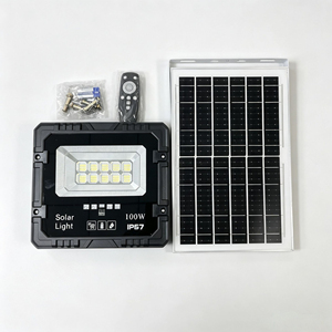 ไฟสปอร์ตไลท์โซลาร์เซลล์ SMD2835 5000K แสงเดย์ไลท์ IP65 พร้อมรีโมทคอนโทรล ความสว่างสูง ติดผนัง CRI85 ได้รับการรับรองมาตรฐาน CE 120 วัตต์ รับประกัน 2 ปี - Product Image 2