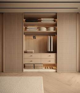 CBMmart Rattan Organizer in legno laminato a piedi in armadio con finitura superficiale in melamina armadio su misura per armadio - Product Image 2