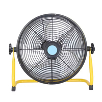 Ventilateur de sol solaire de 12 pouces, 3 pales, ventilateur portable pour le camping en plein air, ventilateur de sol rechargeable par énergie solaire