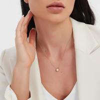 Collier vintage géométrique plaqué or 18 carats en acier inoxydable 304 avec pendentif imitation perle, hypoallergénique, sans ternissement, chaîne fine