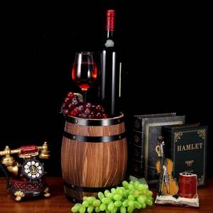 Kichvoe delicato barile di legno botti di legno per il vino rosso acqua barili decorativi statuetta botti di quercia con elegante colore rosso - Product Image 5