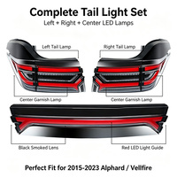 Nouveaux feux arrière LED de style diamant améliorés pour Alphard Vellfire, modèles 2015-2023, matériau ABS étanche, 6000 lumens