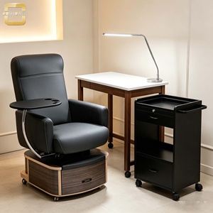 Poltrona Elettrica Reclinabile per Pedicure con Vasca per Piedi Estraibile, Vassoio Laterale e Cassetto Portaoggetti per Saloni di Bellezza e Spa di Lusso - Product Image 1
