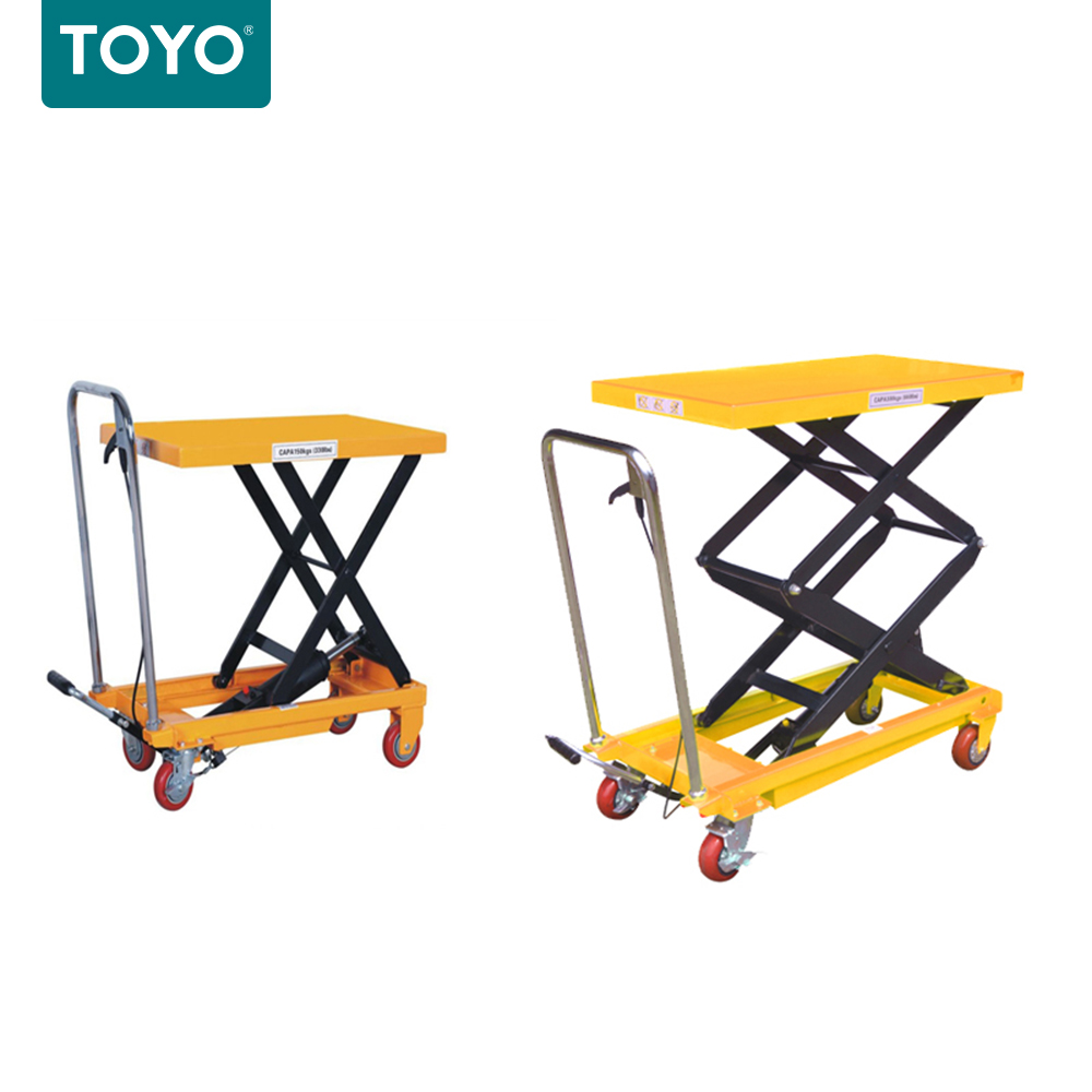 Ручные ручные гидравлические ножницы, небольшие мобильные подъемные столы с колесами