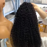 Perruques en cheveux vierges naturels, bouclés crépus, en cheveux humains indiens bruts, avec frontal en dentelle 13x4, 18-20 pouces, densité 180%
