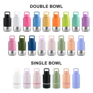 32 oz özel Logo 3 in 1 çevre dostu ayarlanabilir paslanmaz çelik taşınabilir <span class=keywords><strong>Pet</strong></span> besleyici seyahat köpek su şişeleri gıda konteyner - Product Image 2