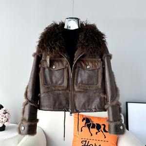 Giacca da donna corta autunno e inverno nuova in lana stile locomotiva JT444 - Product Image 4