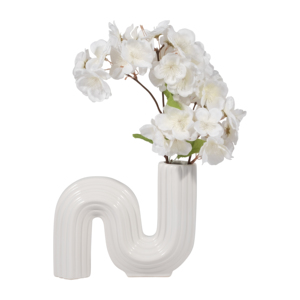 Vaso in ceramica a forma di U Loopy per decorazioni moderne per la casa, soggiorno, camera da letto, ufficio, tavolo. - Product Image 4