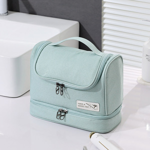 Beilian Toiletry Bag Large Capacity Dry Wet Separation Travel Makeup Organizer Rectangle Brown - Product Image 3