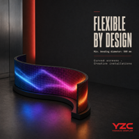 Écran LED flexible créatif P3.3 pour extérieur, module souple 480x160mm, écran incurvé, haute luminosité 4500cd, protection IP54