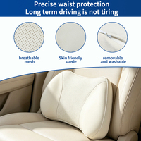 Support lombaire ergonomique en mousse à mémoire de forme perforée avec maille respirante pour voiture, idéal pour les longs trajets et soulagement des douleurs dorsales sur chaise de bureau