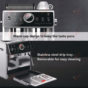 2.7 litres réservoir d'eau ménage 3 en 1 semi-automatique tirer fleur vapeur Machine à café mousseur à <span class=keywords><strong>lait</strong></span> nouvelle cafetière italienne - Product Image 4