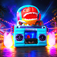 Château gonflable géant à thème dinosaure Boombox pour les fêtes d'enfants, les festivals et la location en parc d'attractions