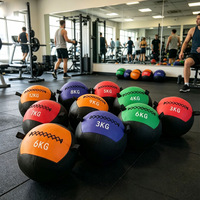 Balón Medicinal con Peso para Entrenamiento de Core y Fuerza, de Cuero Sintético, Sólido, Elástico y Ajustable, de 1kg a 12kg, para Ejercicios en Pared