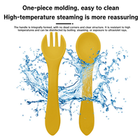 Ensemble de vaisselle en silicone pour bébé : assiette à ventouse, bol, tasse d'apprentissage, cuillère, fourchette, bavoir – Kit d'alimentation et de sevrage pour nourrissons
