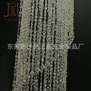 Lustre en spirale Chengyi en cristal d'imitation, couleur AB, perles irisées, hauteur réglable 600 mm, lumière décorative pour mariage - Product Image 5