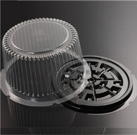 Vente en gros Mini boîte à gâteaux ronde transparente Récipient en plastique transparent personnalisé avec couvercle recyclable PET/PP pour emballage de gâteaux