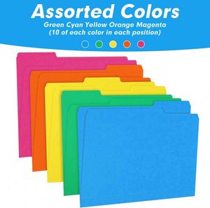 ลดราคา! แฟ้มเอกสารสีแมนนิลาแบบหนา 1/3 นิ้ว สำหรับสำนักงาน  แบบ 3 แท็บ คละสี - Product Image 3