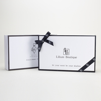 Coffret cadeau de parfum de luxe avec ruban personnalisé et insert en mousse noire