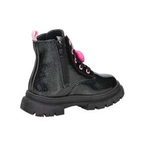 Stivali da combattimento per ragazze Barbie, scarpe per bambini con logo rosa glitterato nero - Product Image 5