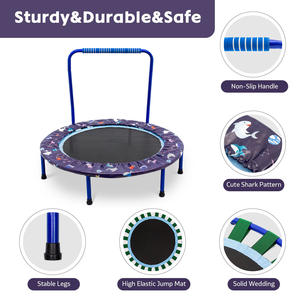 Trampolín Redondo Plegable para Interiores y Exteriores, Colchoneta de Salto de 38 Pulgadas, Mini Trampolín para Niños Pequeños con Asa - Product Image 4