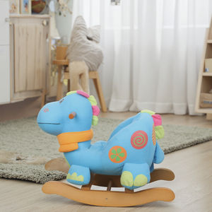 TikTok Hot Blue <span class=keywords><strong>Dragon</strong></span> Puppe Unisex Holz Schaukel stuhl mit Plüsch Tier Aufsitz Spielzeug für Baby <span class=keywords><strong>Dragon</strong></span> Schaukel pferd - Product Image 4
