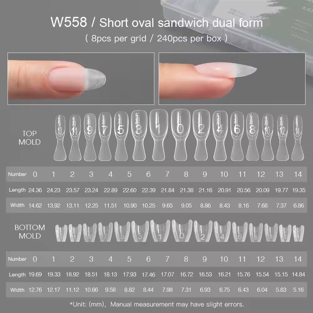 W558 sandwich ovale court double forme