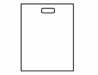 Sacs de courses en plastique personnalisés noir et blanc avec logo, 12 x 15 pouces, épaisseur 1,5 mil, poignées découpées
