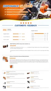 Anboson rõ ràng Vinyl kiểm tra y tế Găng tay dùng một lần cho chăm sóc sức khỏe thực phẩm nấu ăn làm sạch đa năng - Product Image 3