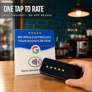 NFC Google Review Sign Tap to Rate Acrylic Desk Sign 5 Star Review Request Card Stand for Restaurant Cafe Retail Counter - Product Image 3