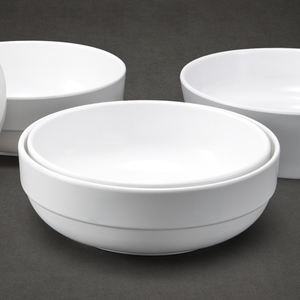 Ciotola personalizzata in plastica bianca personalizzata con Logo in melamina con ciotole per minestra con fiori piatti in melamina - Product Image 4