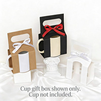 Boîte d'emballage en papier kraft personnalisée avec logo OEM de qualité supérieure, ruban et poignée, écologique, pliable, pour tasses à café, idéale comme boîte cadeau.