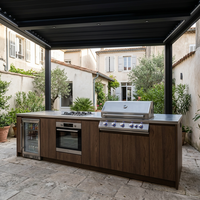 Barbecue de jardin sur mesure de haute qualité en acier inoxydable, cuisine extérieure avec plusieurs grilles de cuisson Kamado pour patio et cour