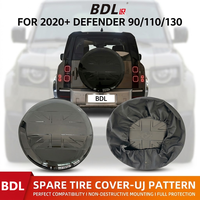 Housse de roue de secours noire brillante Union Jack de 82 cm compatible avec Land Rover Defender 90/110/130 2020+