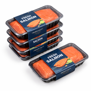 Barquette d'emballage alimentaire surgelé en PP noir jetable pour viande, personnalisable, pour supermarché, procédé thermoformage - Product Image 1