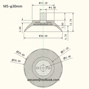 Molde de inyección de plástico M6 de 40 mm ecológico con ventosa de trípode fijo mecánico pequeño de PVC transparente para electrodomésticos de vidrio/PC - Product Image 5