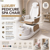 Mobilier de salon populaire et abordable : Fauteuil de luxe électrique Queen 360 °   Chaise de salon de pédicure pivotante avec fonction massage