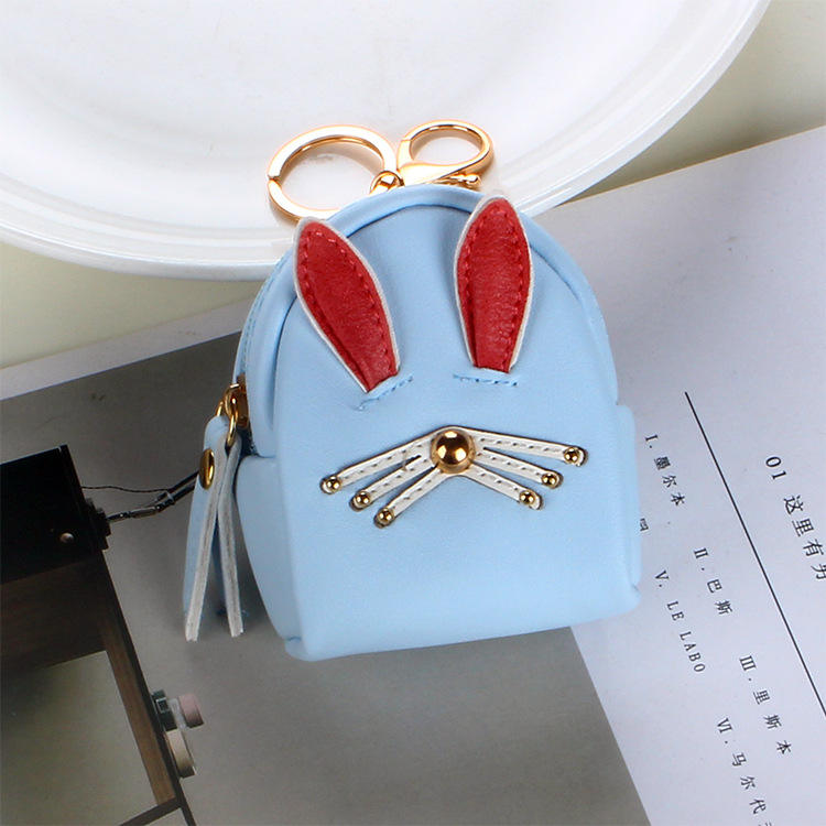 Rabbit schoolbag coin purse-blue
