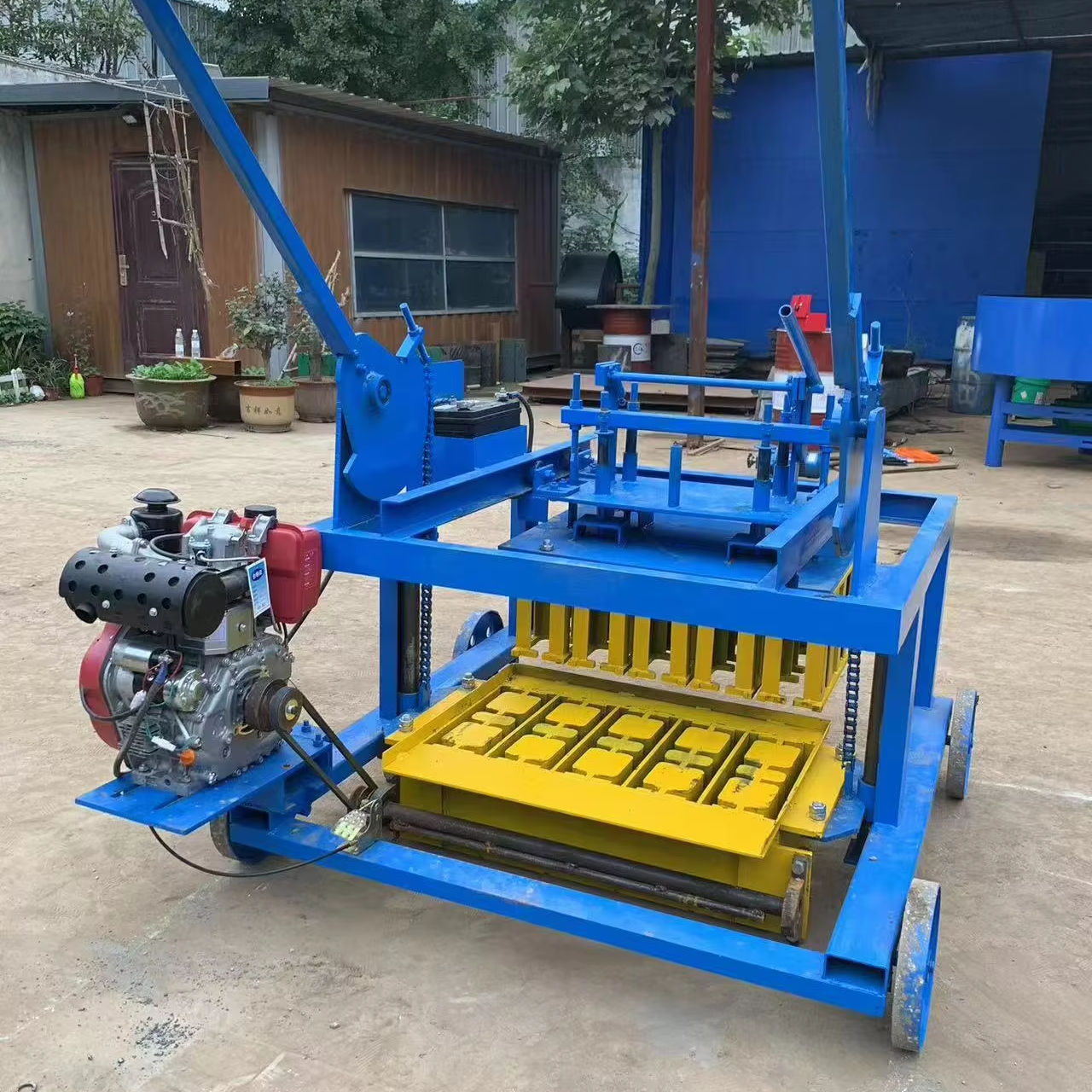 SHIYUE Block Factory QMR4-45 MOBILE DIESEL Small Cement Brick Machine Hollow Block Price