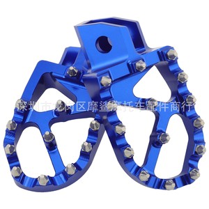 Pedales antideslizantes con tachuelas azules CNC para motocicleta todoterreno Yamaha YZ 80 500 490 - Product Image 5