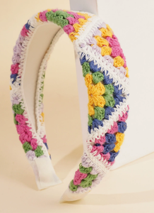Diadema de punto de ganchillo estilo bohemio, accesorios dulces para el cabello, diadema ancha - Product Image 2