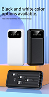 Batterie externe 10000mAh avec câble intégré, support de téléphone, écran LED, charge rapide 20W, chargeur de batterie portable OEM ODM