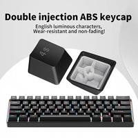 Clavier de jeu H61k 60 % 61 touches avec interrupteurs bleus et rouges, rétroéclairage RGB, mini clavier USB pour ordinateur portable