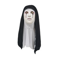 Masque de nonne effrayant en latex HLC ODM OEM avec foulard, masque de nonne d'horreur pour cosplay, masque intégral pour Halloween, décoration pour maison hantée