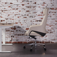 Chaise de bureau de direction en cuir à dossier haut, ergonomique, pivotante, réglable en hauteur, avec appui-tête pour PDG et managers