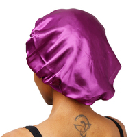 Accessoires pour cheveux personnalisés en gros, logo RTS, lot de 2, bande élastique, grande taille, bonnets en satin, bonnet de nuit en satin pour femmes