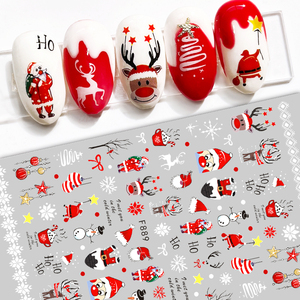 TSZS <span class=keywords><strong>2023</strong></span> <span class=keywords><strong>hiver</strong></span> noël autocollants fournitures ongles 3D noël flocon de neige ongles décalcomanie couleur rouge ongles autocollants noël - Product Image 1
