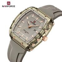 Montre à quartz NAVIFORCE 7124, mode, lumière nocturne, étanche, calendrier, bracelet en silicone, sport, unisexe, montres de date pour hommes et femmes